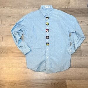 Vintage 90s ACME Clothing Co Warner Bros Looney Tunes Denim Button Up Shirt L
